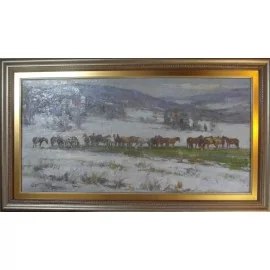 Painting - Oil painting - Winter in Beskydy - acad. he had. Timour Karimov