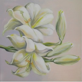 Painting - Watercolor - Lilies - Mgr. Margita Rešovská