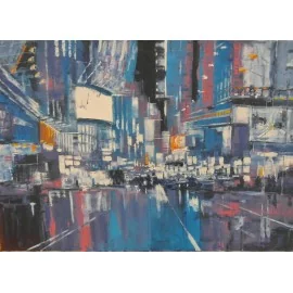 Painting - Oil on canvas - Night City 2 - Gregory Goy