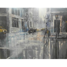 Painting - Oil on canvas - Street in the dark - Gregory Goy