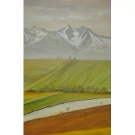Painting - Oil on canvas - Tatra fields - PhDr. Katarína Semanová