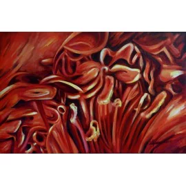 Obraz - Akryl na plátne - Lúka červených kvetov - Gabriela Žolnová