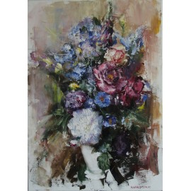 Painting - Oil painting - Bouquet in blue 2 - Igor Navrotskyi