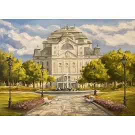 Painting - acrylic on canvas - State Theater - park - Baňas Matúš