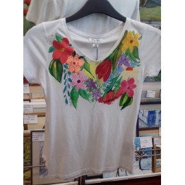 Maľovaný textil-M.Cadre-tričko Garden
