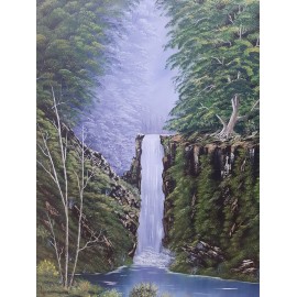 Painting - Oil painting - Waterfall II. - Lupčo Ján