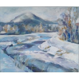 Painting - Acrylic - Torysa in winter - Mgr. Margita Rešovská