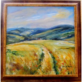 Painting - Acrylic on canvas - Summer landscape - Mária Lenárdová