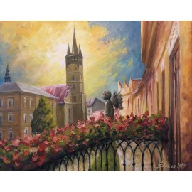 Painting - Acrylic on canvas - From the balcony - Baňas Matúš
