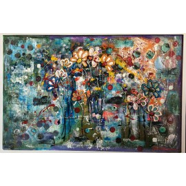 Obraz - Farebné kvety - Ručne maľovaný 