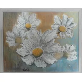 Painting - White dahlia, Flowers II. - Bc. Helena Vožňáková