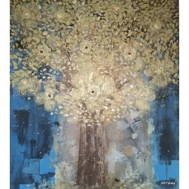 Strom hojnosti, natural rubín sv plat.zlato - Bc. Helena Vožňáková,orginálny,ručne maľovaný obraz.