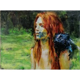 Obraz - Portrét dievčaťa s červenými vlasmi