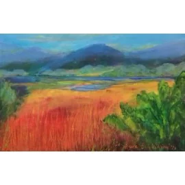 Painting - Acrylic - Summer landscape- Humenné - Šimkuličová