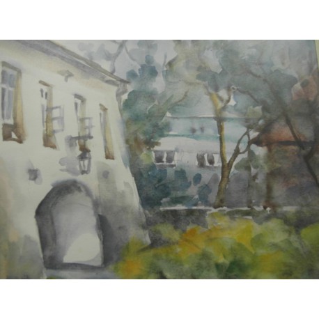 Akvarel, Prešov, Floriánka - ručne maľovaný obraz 