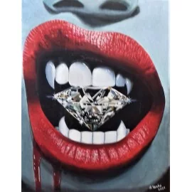 Obraz-akryl na plátne-Pery s diamantom- SZABÓ ATTILA