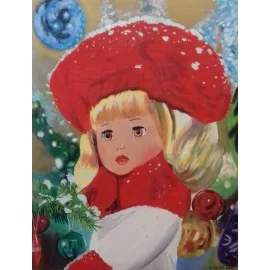 Obraz-akryl na plátne-Vianočná bábika- SZABÓ ATTILA