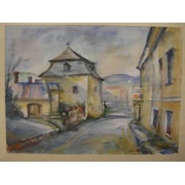 Painting - Watercolor - Prešovská street - Mária Lenárdová