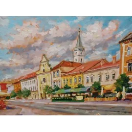 Obraz -olejomaľba na plátne - Košice 1.-Mgr.Art Ján Moniš