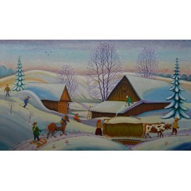 Painting - Insit oil painting - Under the snow - Miroslav Potoma