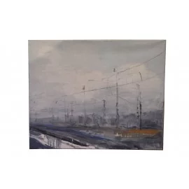 Painting - Oil painting on canvas - Station - Monika Vitányi