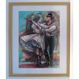 Obraz - Akvarel - Tancovačka - Mgr. art. Ľubomír Korenko