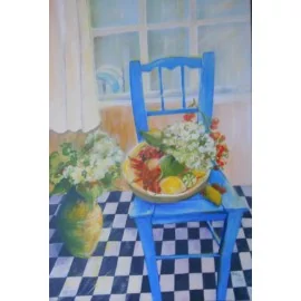 Painting - Acrylic - Chair - Marta Augustínska