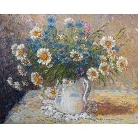 Michal Sabo Balog - Painting - Oil painting - Margarétky č.120
