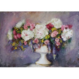 Obraz - Olejomaľba - Kvety (v bielej váze) - Igor Navrotskyi