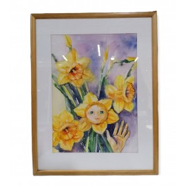 Painting - Watercolor - Daffodil Day - Mgr. Margita Rešovská
