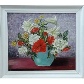 Painting - Oil painting- Flowers- Milan Fabian