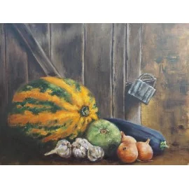 Painting - Oil painting - Still life with pumpkin -Tatiana Siedlová
