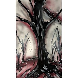 Obraz - akryl na plátne - Strom v červenom - Nikol Labe