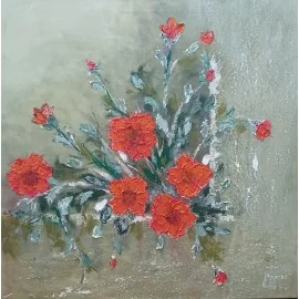 Obraz - Akryl -Kvety v okne 1, M. Dadejová