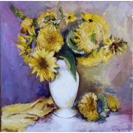 Painting - Oil painting - Sunflowers - Igor Navrotskyi