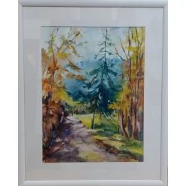 Obraz - Akvarel - V doline je jeseň - Mgr. Margita Rešovská