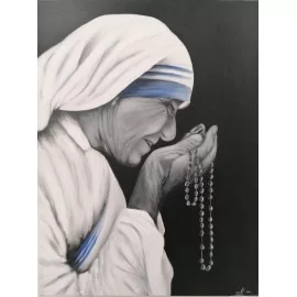 Obraz - Akryl - Matka Tereza s ružencom - Veronika Ferencová