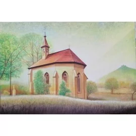 Painting - Acrylic - Golden Times Chapel of St. Kunhuty, in Veľký Šariš - Mgr. Art. Kamil Jurašek