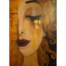 Klimt-Zlaté slzy-akryl - Ing. Lujza Ferková