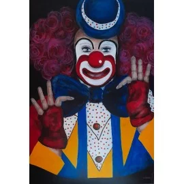 Šťastný klaun-akryl - Ing. Lujza Ferková