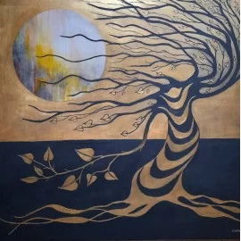 Zlatý strom života-akryl - Ing. Lujza Ferková