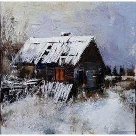 Zimný večer - Akad. mal. Igor Navrotskyi, originálny, ručne maľovaný obraz