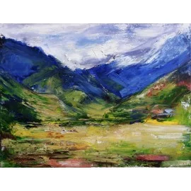 Slnko na horách - Akad. mal. Igor Navrotskyi, originálny, ručne maľovaný obraz