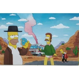 Breaking bad Simpsons, Florková Katarína,ručne maľovaný originálny obraz