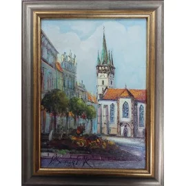 Prešov kostol 1 - Vladimír Semančík - originálny, ručne maľovany obraz