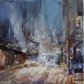 Painting - Oil painting - London in the fog - Igor Navrotskyi