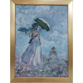 Claude Monet, Dáma so slnečníkom - 1 - Ing. Lujza Ferková, originálny, ručne maľovaný obraz