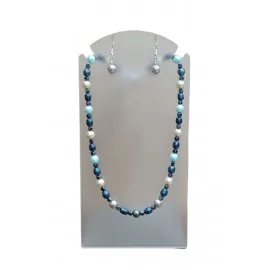 - náhrdelník a náušnice z hematitu,prírod.riečnej perly a shell perly