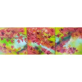 Jeseň - triptych - PhDr. Katarína Semanová, originálny, ručne maľovaný obraz