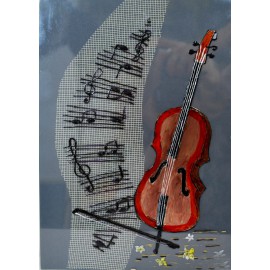 Hudba - obraz maľovaný na skle